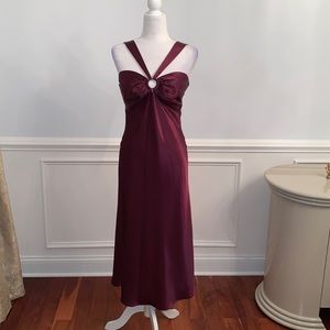 Dusk Women’s Cocktail Dress Color is Wine.